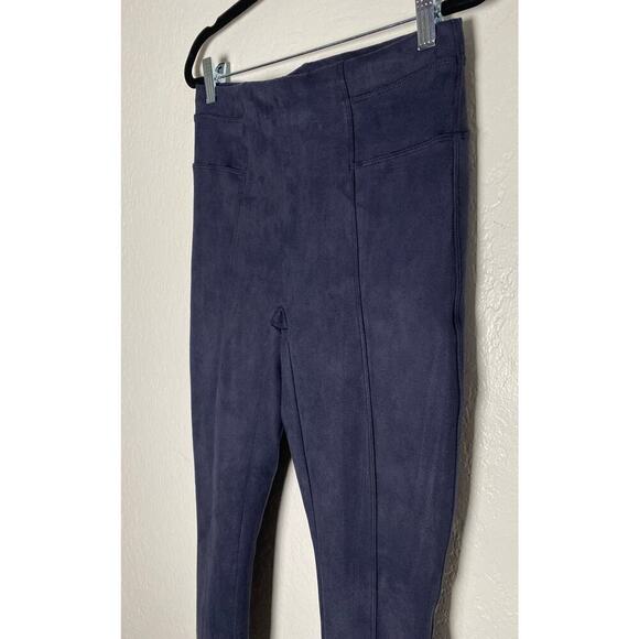 SPANX Women's Navy Blue High Waist Pull On Faux Suede Leggings Stretch Casual M - Picture 5 of 9